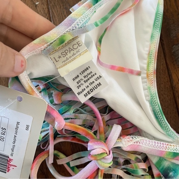 L*Space De Janeiro Audrey Fringe Bikini Top Multi - Picture 5 of 7